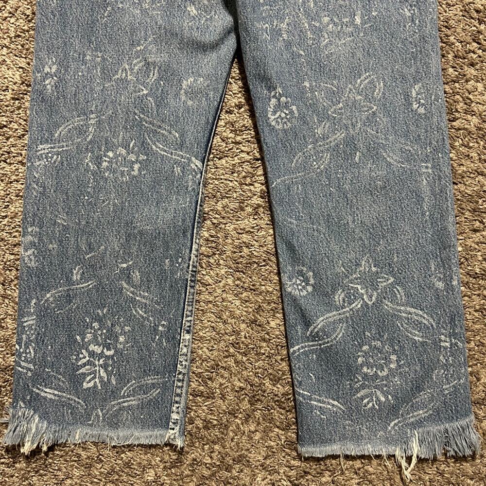Free People Vintage Levis Jeans Hand Painted Beecher Proch Faded Blue 30x27 - Picture 11 of 14